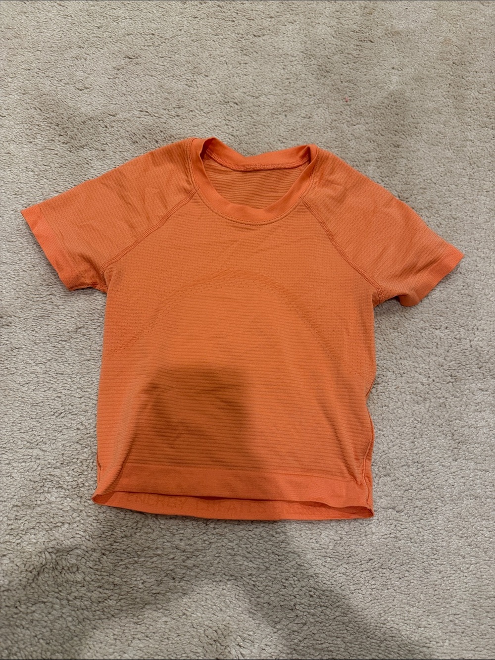 lululemon athletica Orange Short Sleeve Crop Top